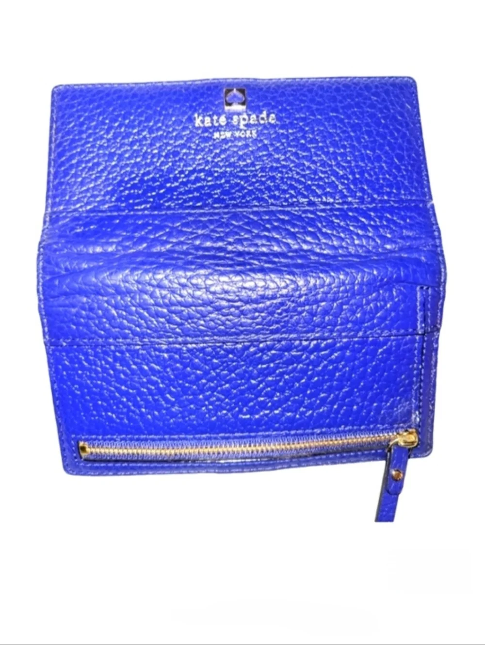 Kate Spade Madison Large Slim Bi-fold Wallet/ Saffiano Leather/ Cobalt Blue